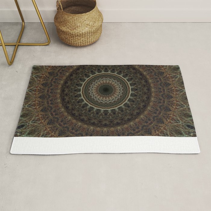Mandala in brown tones Rug Gallery Image 1