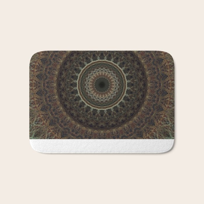 Mandala in brown tones Bath Mat Gallery Image 1
