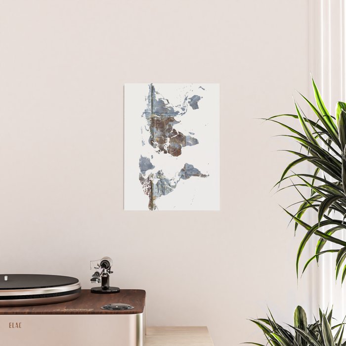 World Map(metal) Poster Gallery Image 2