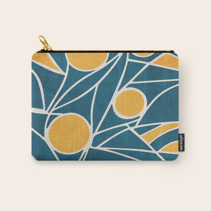 Abstract Lemon Yellow Teal Modern Artwork Carry All Pouch Gallery Image 1