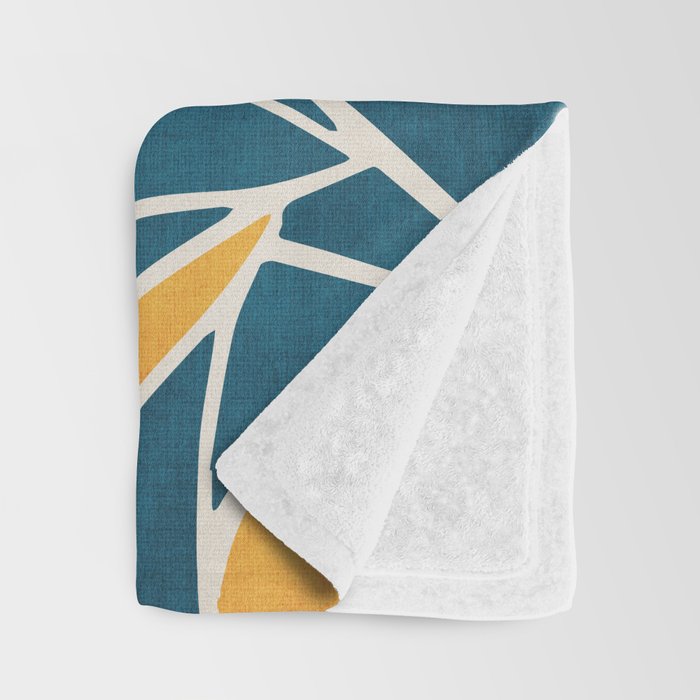 Abstract Lemon Yellow Teal Modern Artwork Throw Blanket Gallery Image 3
