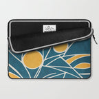 Abstract Lemon Yellow Teal Modern Artwork Laptop Sleeve Gallery Image 2