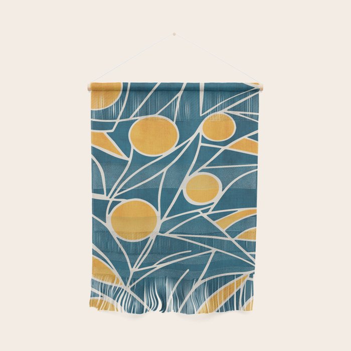 Abstract Lemon Yellow Teal Modern Artwork Wall Hanging Gallery Image 1