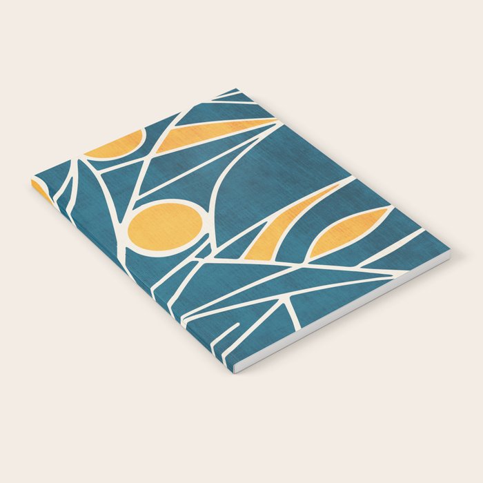 Abstract Lemon Yellow Teal Modern Artwork Notebook Gallery Image 2