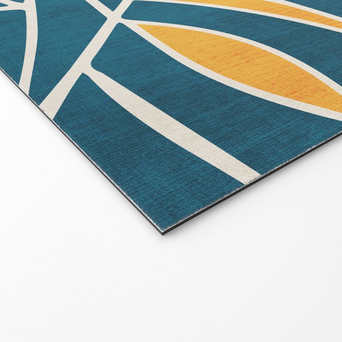 Abstract Lemon Yellow Teal Modern Artwork Welcome Mat Gallery Image 2