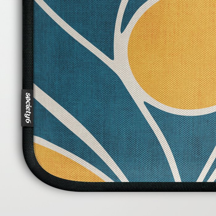 Abstract Lemon Yellow Teal Modern Artwork Laptop Sleeve Gallery Image 3