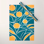 Abstract Lemon Yellow Teal Modern Artwork Wrapping Paper Gallery Image 1
