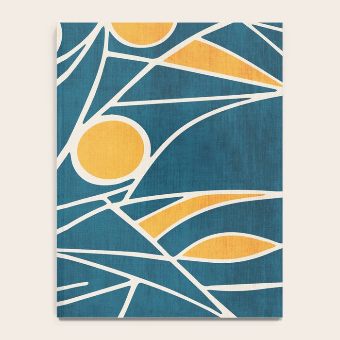 Abstract Lemon Yellow Teal Modern Artwork Notebook Gallery Image 4