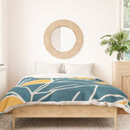 Abstract Lemon Yellow Teal Modern Artwork Duvet Cover Gallery Image 3