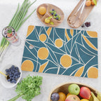 Abstract Lemon Yellow Teal Modern Artwork Cutting Board Gallery Image 2