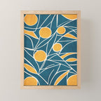 Abstract Lemon Yellow Teal Modern Artwork Mini Art Print Gallery Image 1