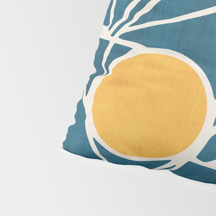 Abstract Lemon Yellow Teal Modern Artwork Pillow Sham Gallery Image 4
