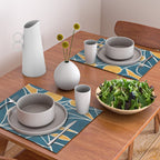 Abstract Lemon Yellow Teal Modern Artwork Placemat Gallery Image 2