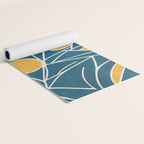 Abstract Lemon Yellow Teal Modern Artwork Yoga Mat Gallery Image 2
