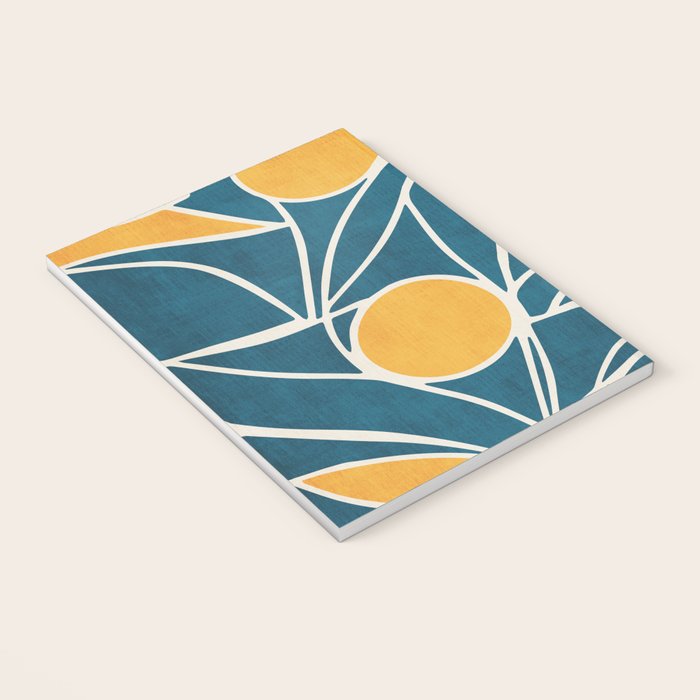Abstract Lemon Yellow Teal Modern Artwork Notebook Gallery Image 3