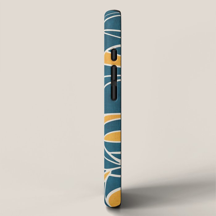 Abstract Lemon Yellow Teal Modern Artwork iPhone Case Gallery Image 2