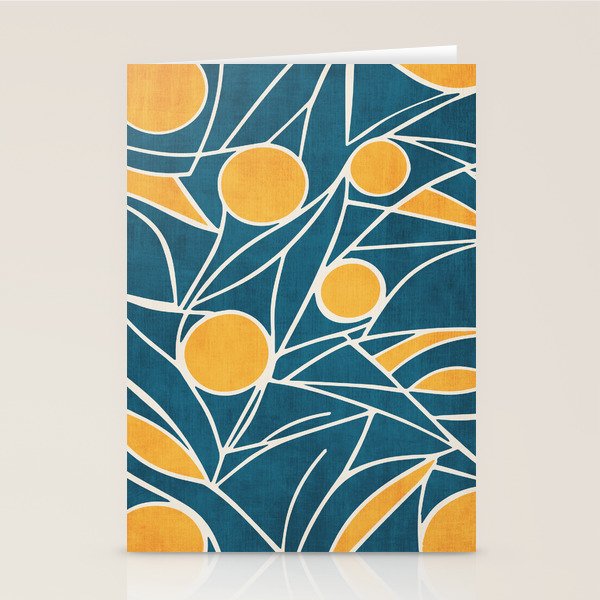 Abstract Lemon Yellow Teal Modern Artwork Stationery Card Gallery Image 2