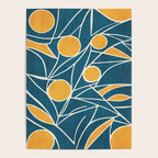 Abstract Lemon Yellow Teal Modern Artwork Poster Gallery Image 4