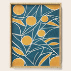 Abstract Lemon Yellow Teal Modern Artwork Serving Tray Gallery Image 1