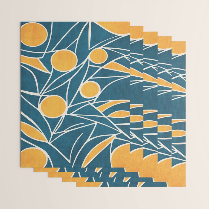 Abstract Lemon Yellow Teal Modern Artwork Wrapping Paper Gallery Image 3