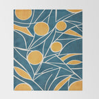 Abstract Lemon Yellow Teal Modern Artwork Throw Blanket Gallery Image 2