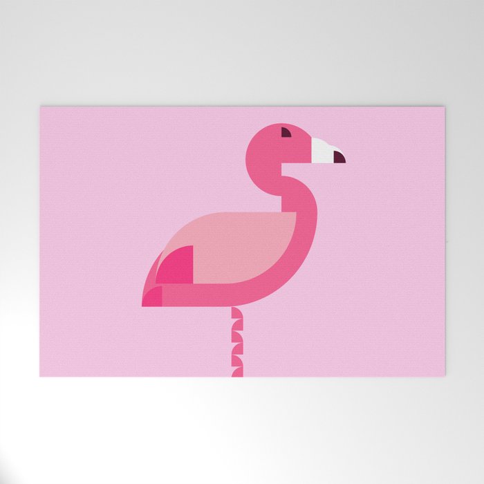 Geometric flamingo Welcome Mat Gallery Image 1