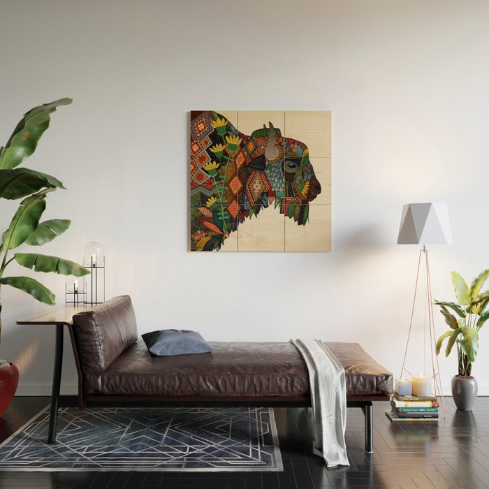 bison bone beige Wood Wall Art Gallery Image 2