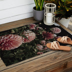 Come Together - moody botanical floral photograph rose pink dahlia flowers Outdoor Rug Gallery Image 2
