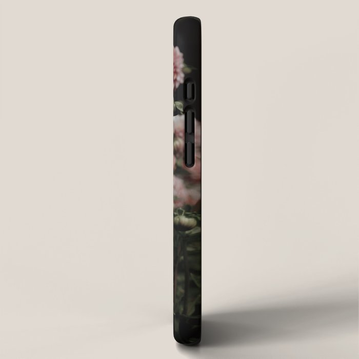 Come Together - moody botanical floral photograph rose pink dahlia flowers iPhone Case Gallery Image 2