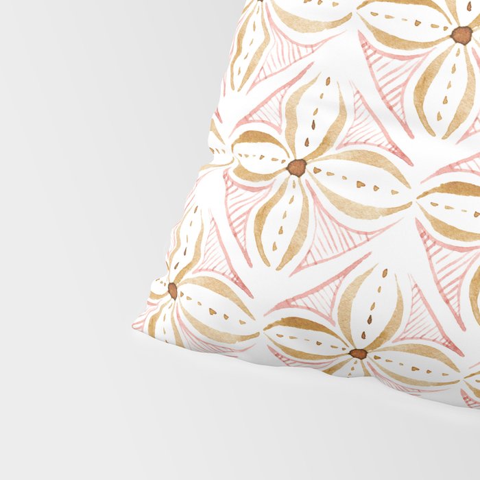Rose Gold Watercolor Tile Pillow Sham Gallery Image 4