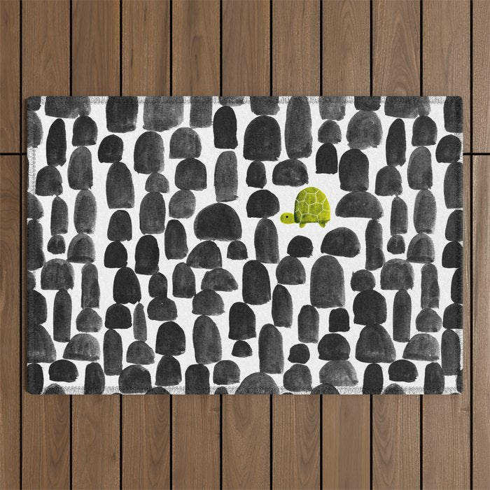 Turtle in Stone Garden Outdoor Rug Gallery Image 1