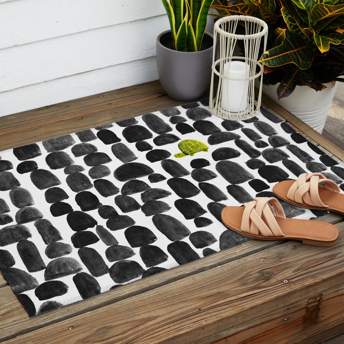 Turtle in Stone Garden Outdoor Rug Gallery Image 2