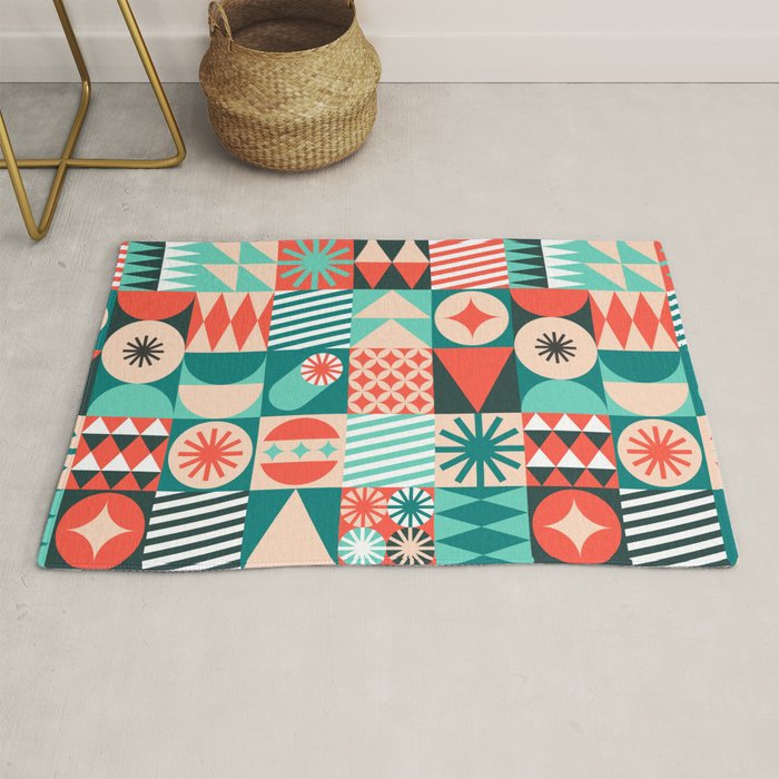 Mid Century Retro Holiday Rug Gallery Image 1