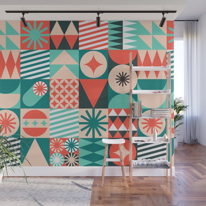 Mid Century Retro Holiday Wall Mural Gallery Image 1