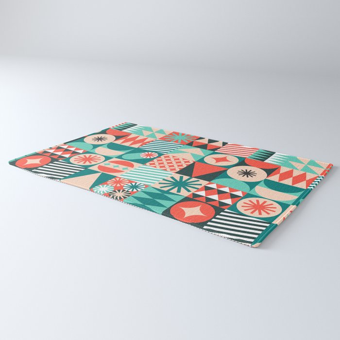 Mid Century Retro Holiday Rug Gallery Image 3