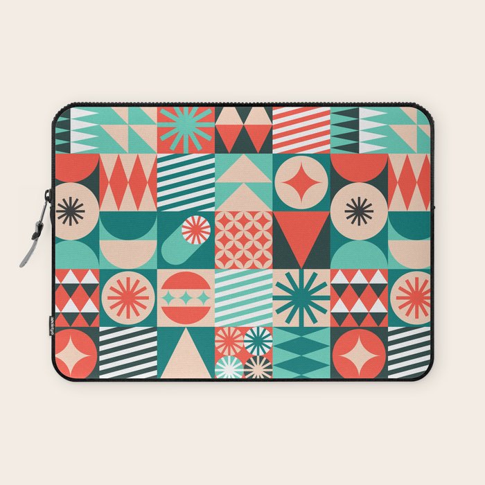 Mid Century Retro Holiday Laptop Sleeve Gallery Image 1