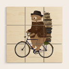 an educated bear Wood Wall Art Gallery Image 1