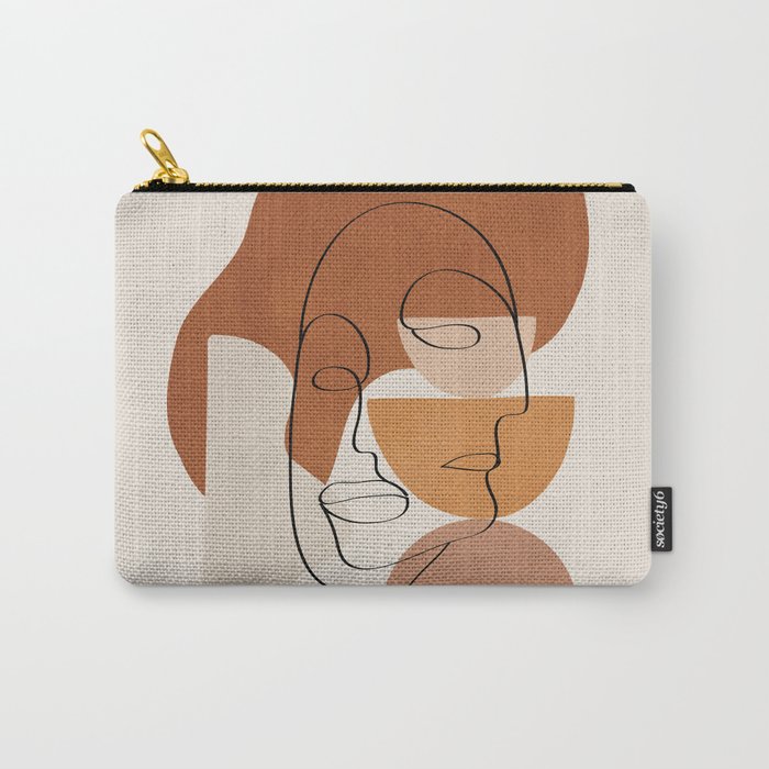 Abstract Clay Faces II Carry All Pouch Gallery Image 1