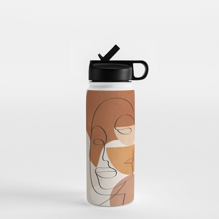 Abstract Clay Faces II Water Bottle Gallery Image 1