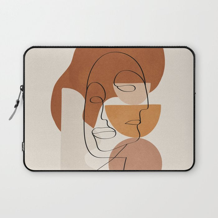 Abstract Clay Faces II Laptop Sleeve Gallery Image 1