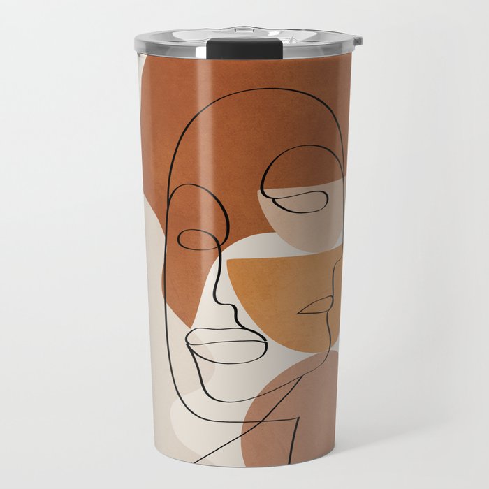 Abstract Clay Faces II Travel Mug Gallery Image 1
