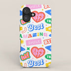 Retro funny sticker quote label pattern iPhone Case Gallery Image 1