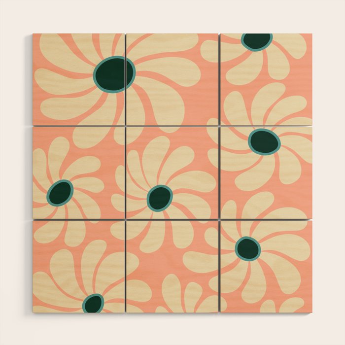 Retro Super Bloom - 70's Vibe Wood Wall Art Gallery Image 1