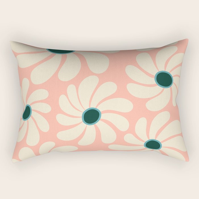 Retro Super Bloom - 70's Vibe Rectangular Pillow Gallery Image 2
