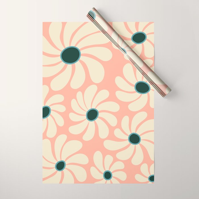 Retro Super Bloom - 70's Vibe Wrapping Paper Gallery Image 1