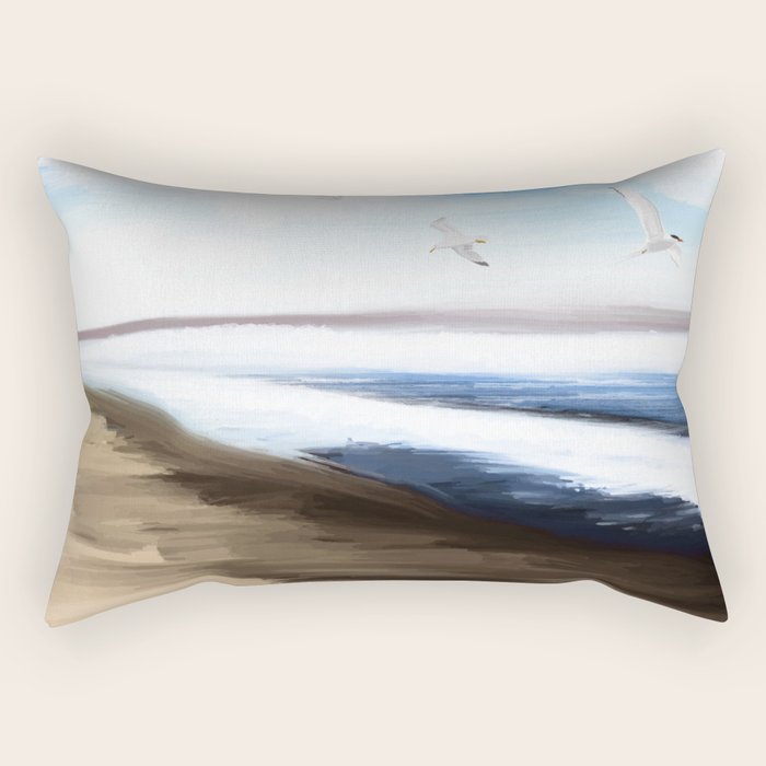Coastal Seagulls Rectangular Pillow Gallery Image 1