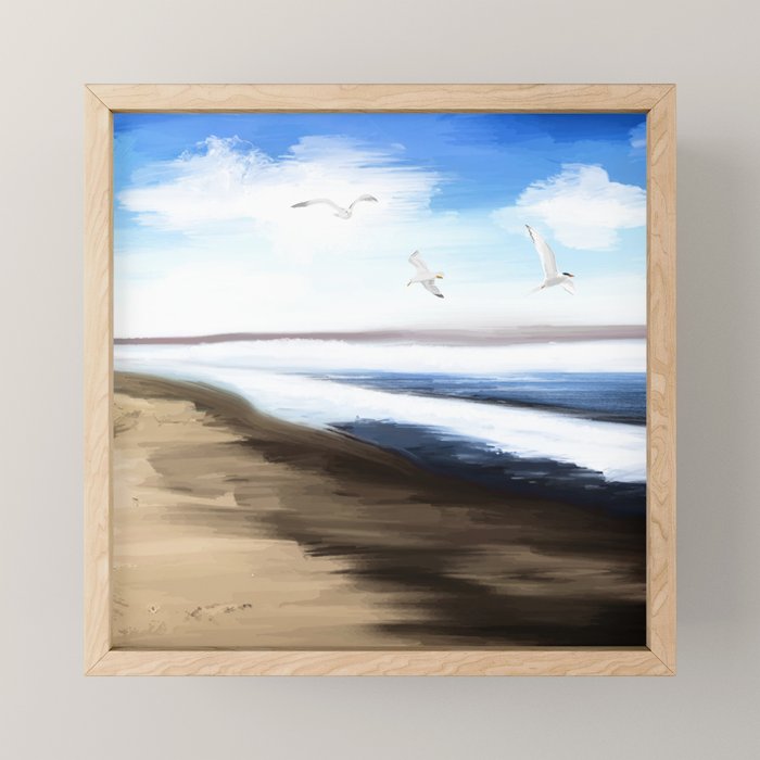 Coastal Seagulls Mini Art Print Gallery Image 1