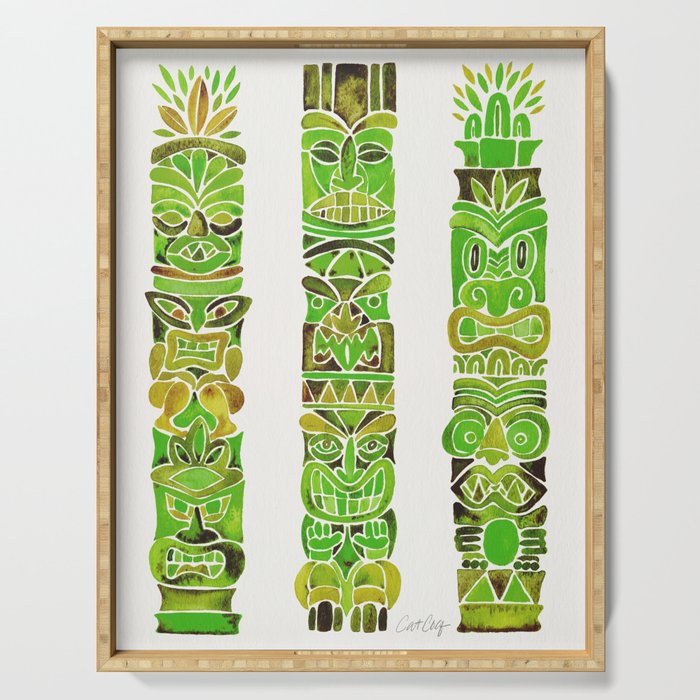 Tiki Totems - Green Serving Tray Gallery Image 1