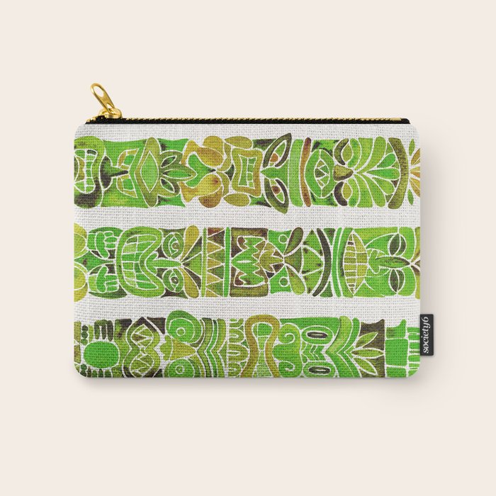Tiki Totems - Green Carry All Pouch Gallery Image 1