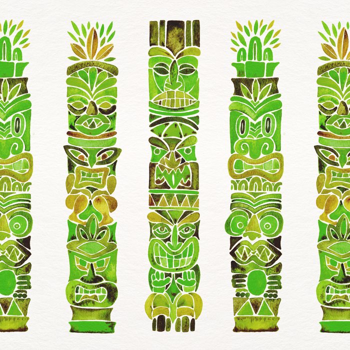 Tiki Totems - Green Coffee Mug Gallery Image 2
